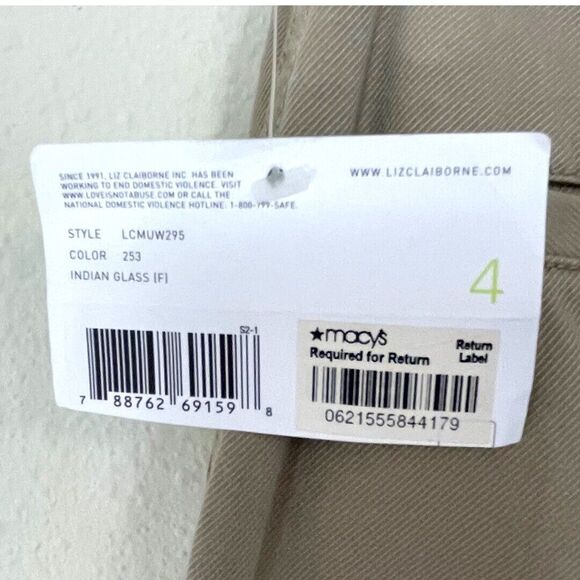 Liz Claiborne Pants Womens 4 SLOANE Slacks Trousers Wide Leg Indian Glass Office - Picture 6 of 11